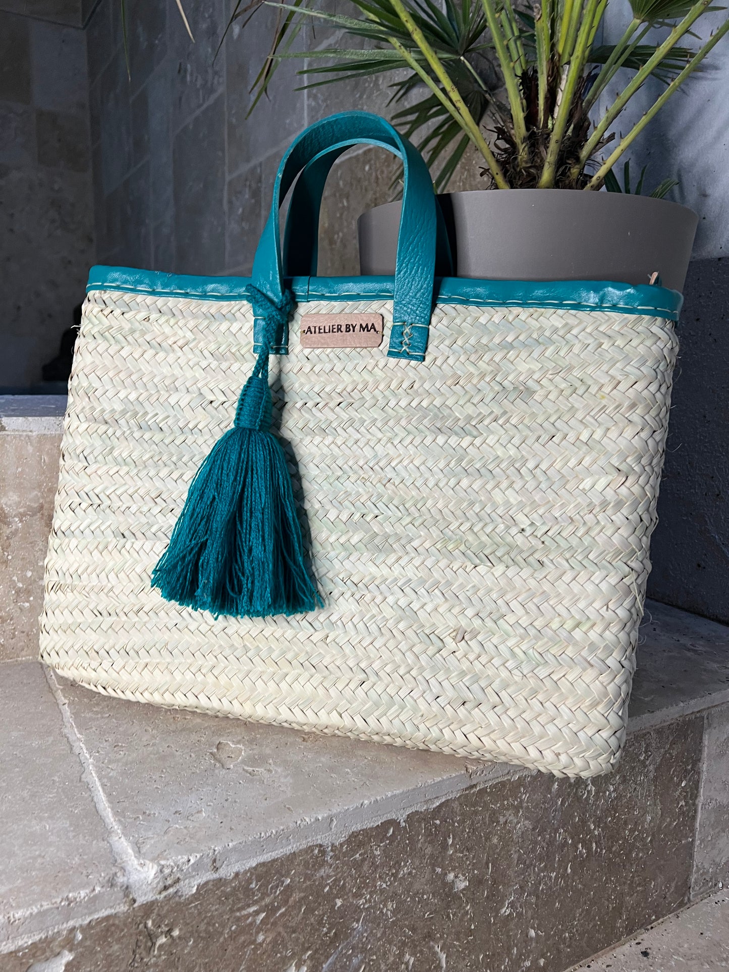 Pochette - Panier - Modèle "Louna" - turquoise