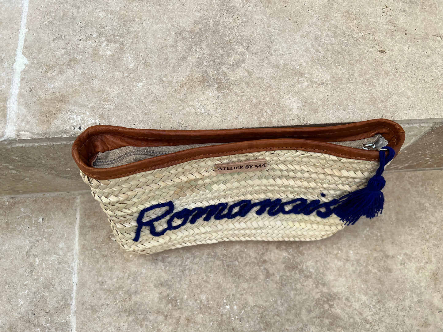 Pochette " Romanaise" en doum - Bleu - Edition limitée