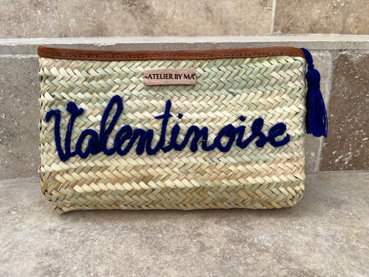 Pochette " Valentinoise " en doum - Bleu - Edition limitée