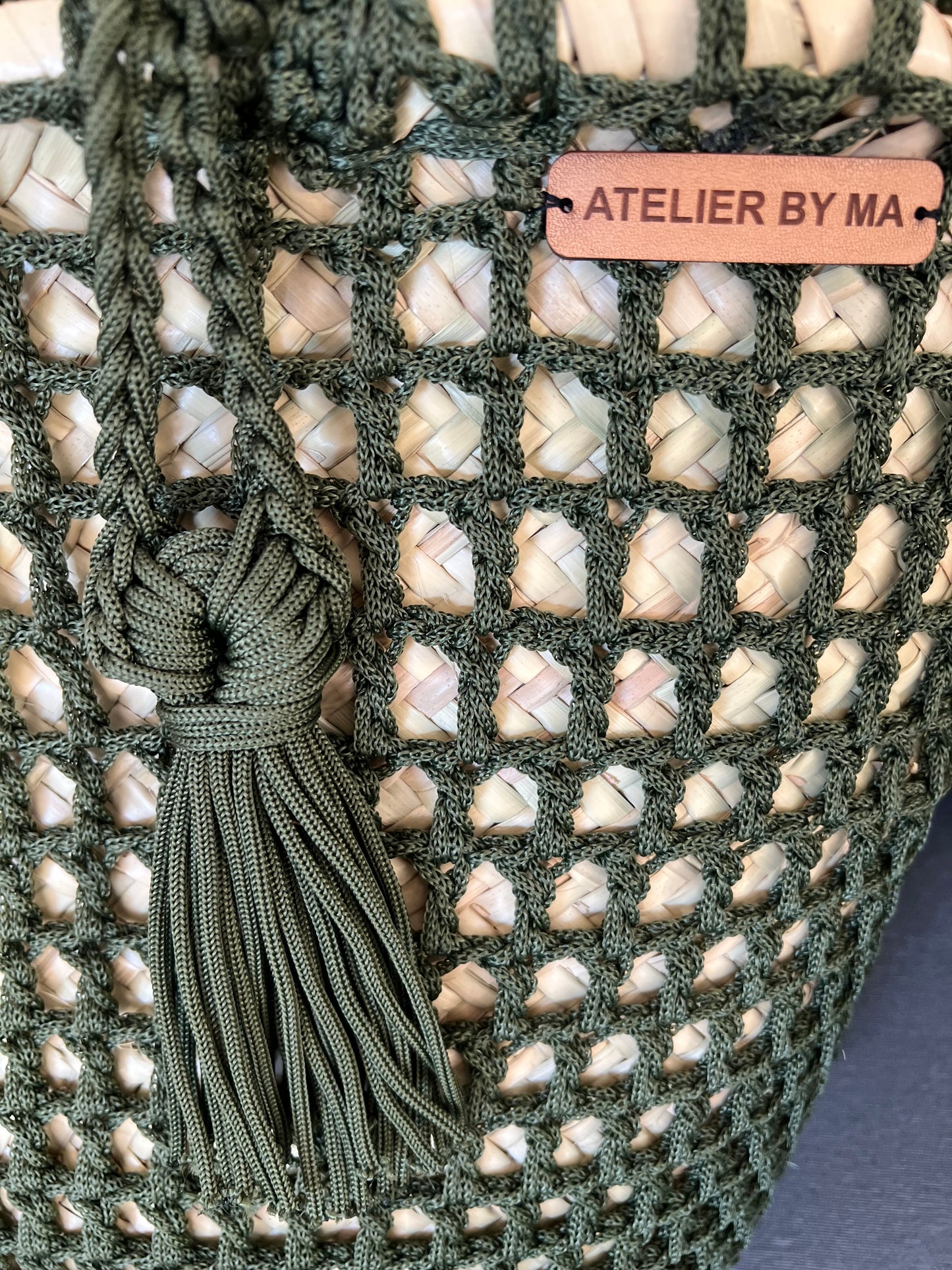 Panier - Sac à main Modèle «  Alba » couleur Kaki