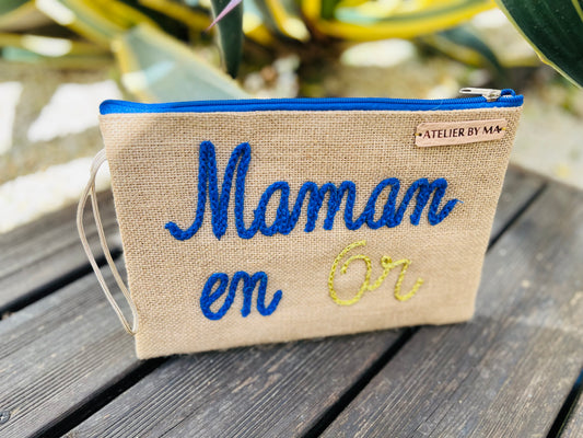 Pochette Modèle "Maman en Or" - Bleu