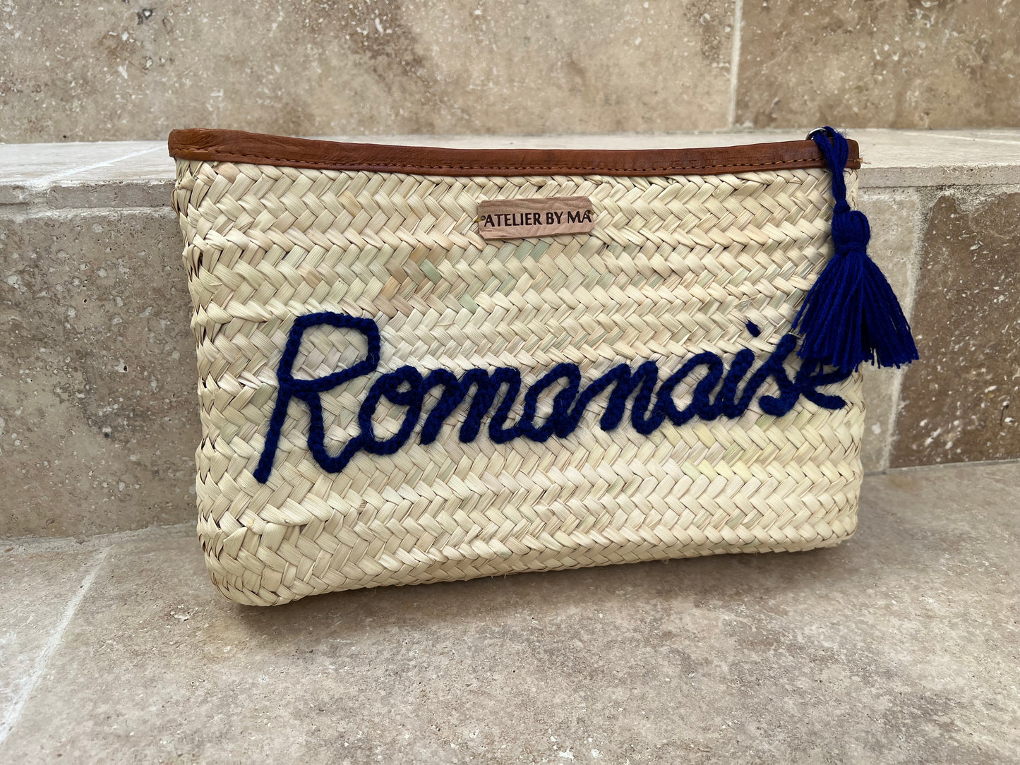 Pochette " Romanaise" en doum - Bleu - Edition limitée