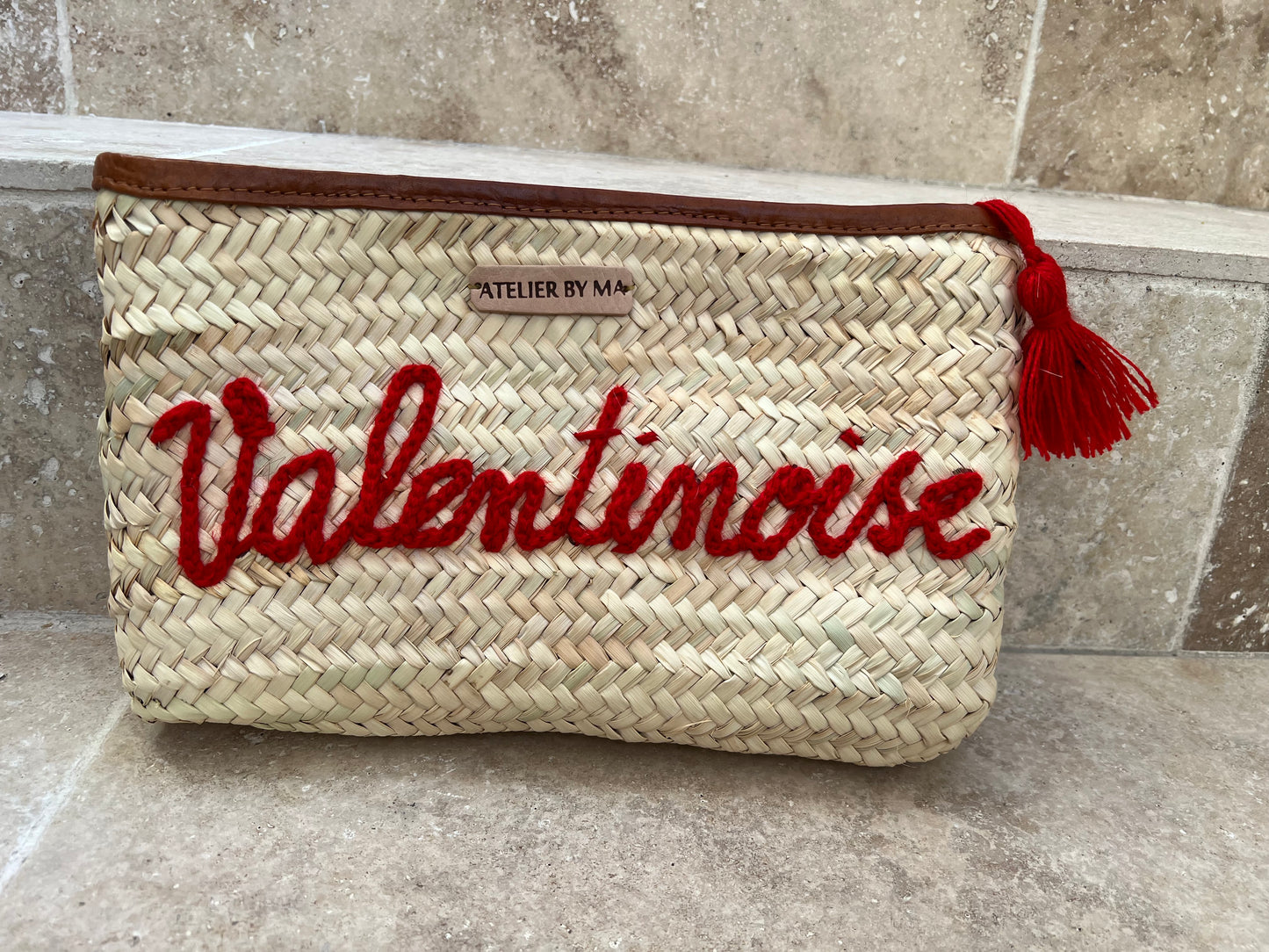 Pochette " Valentinoise " en doum - Rouge - Edition limitée