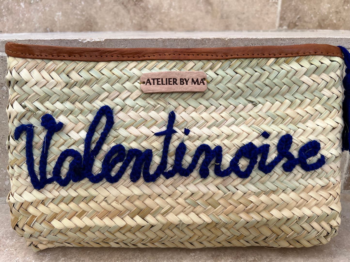 Pochette " Valentinoise " en doum - Bleu - Edition limitée