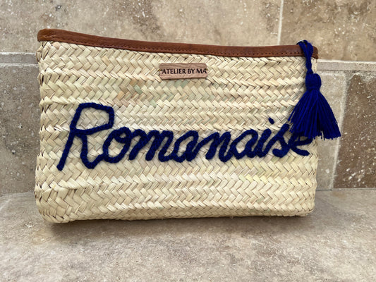 Pochette " Romanaise" en doum - Bleu - Edition limitée