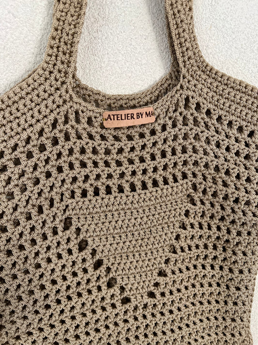 Sac Hobo en coton - Modèle Beige