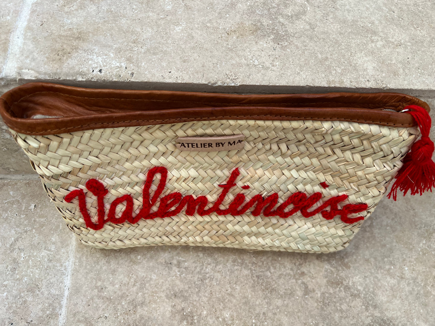 Pochette " Valentinoise " en doum - Rouge - Edition limitée