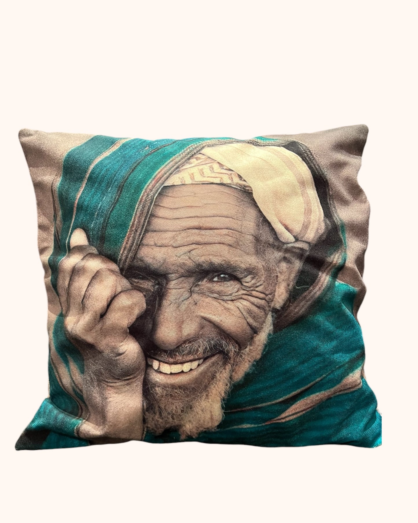 Coussin  « Visage berbère Vert »