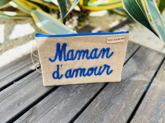 Pochette Modèle "Maman d'Amour"  - Bleu