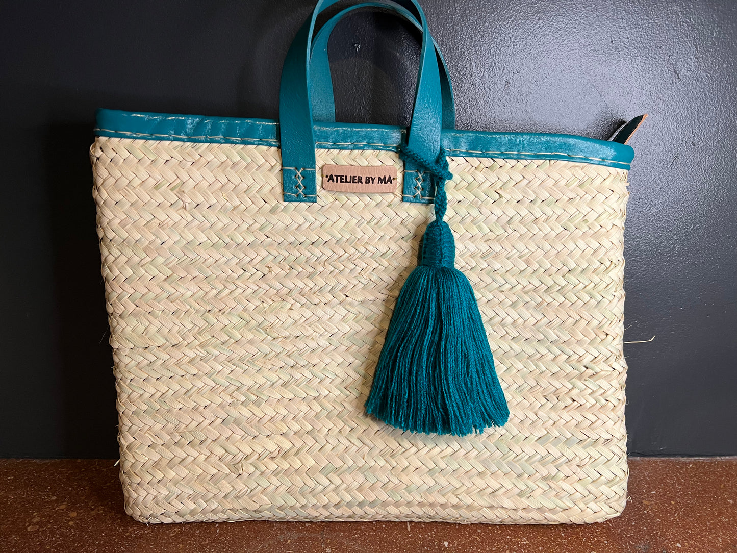 Pochette - Panier - Modèle "Louna" - turquoise