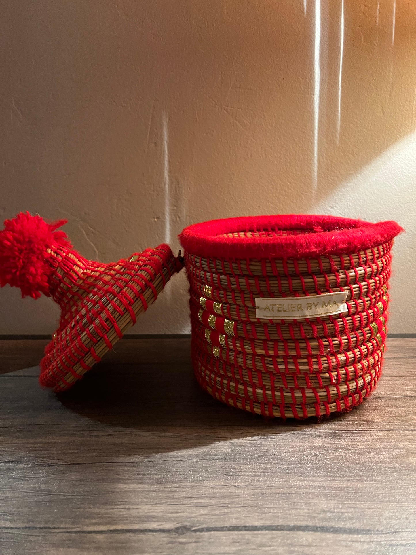 Panier de rangement décoratif en osier - Modèle "Clara"