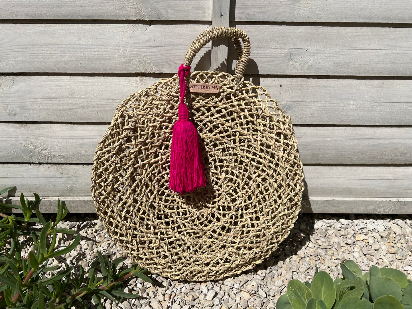 Sac Panier - Modèle "Capsule" avec pompon couleur au choix- Grand Modèle