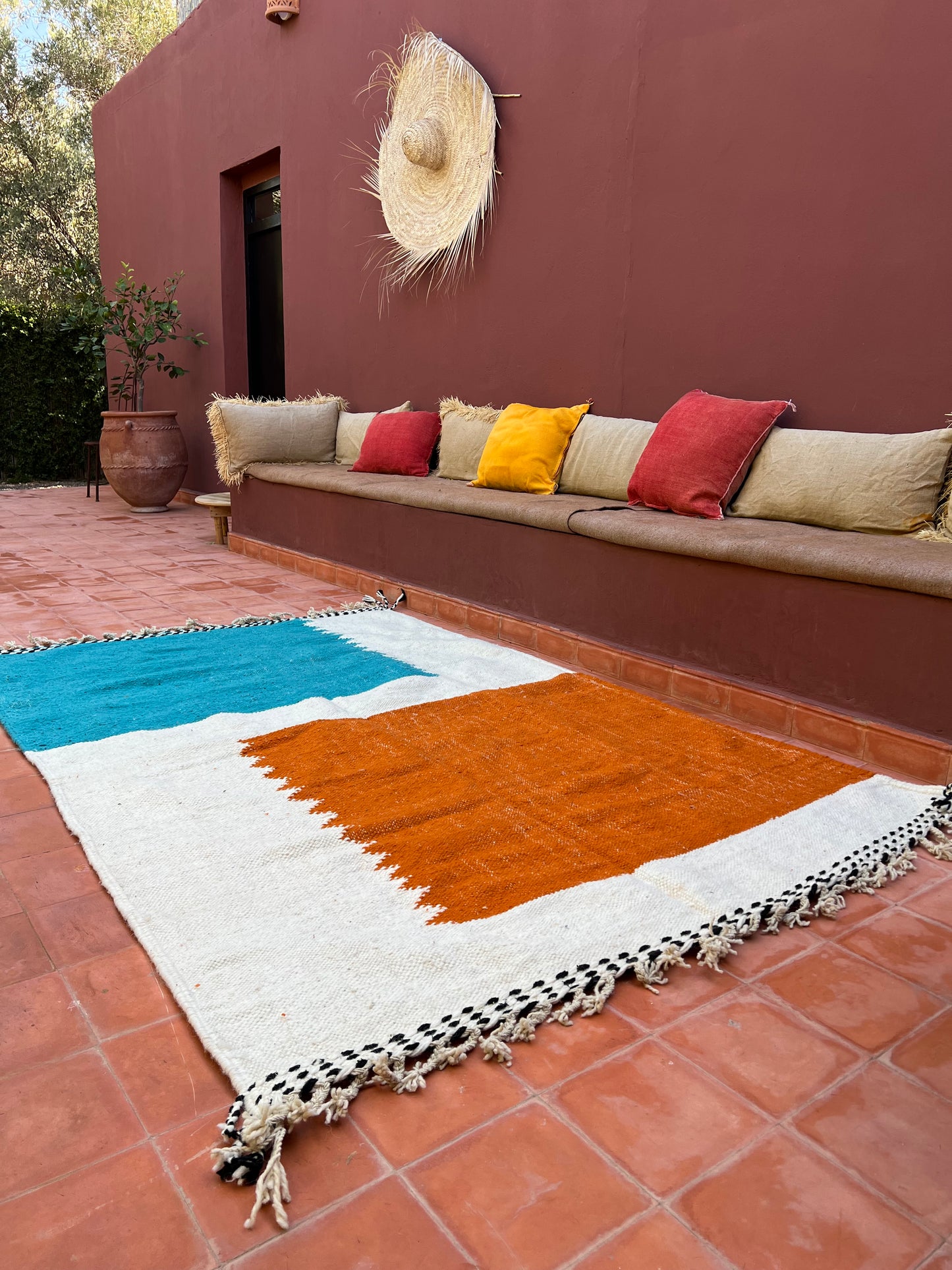 Tapis berbère Kilim Zanafi modèle Souss